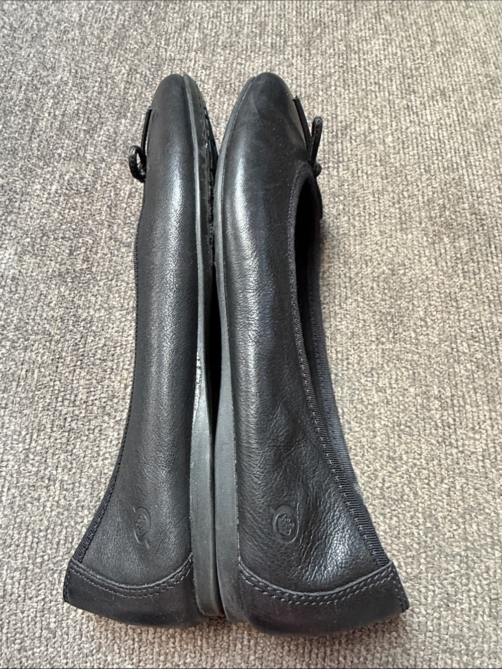 Born Black Ballet Flats with Bow Trim Size 8 - Picture 5 of 7